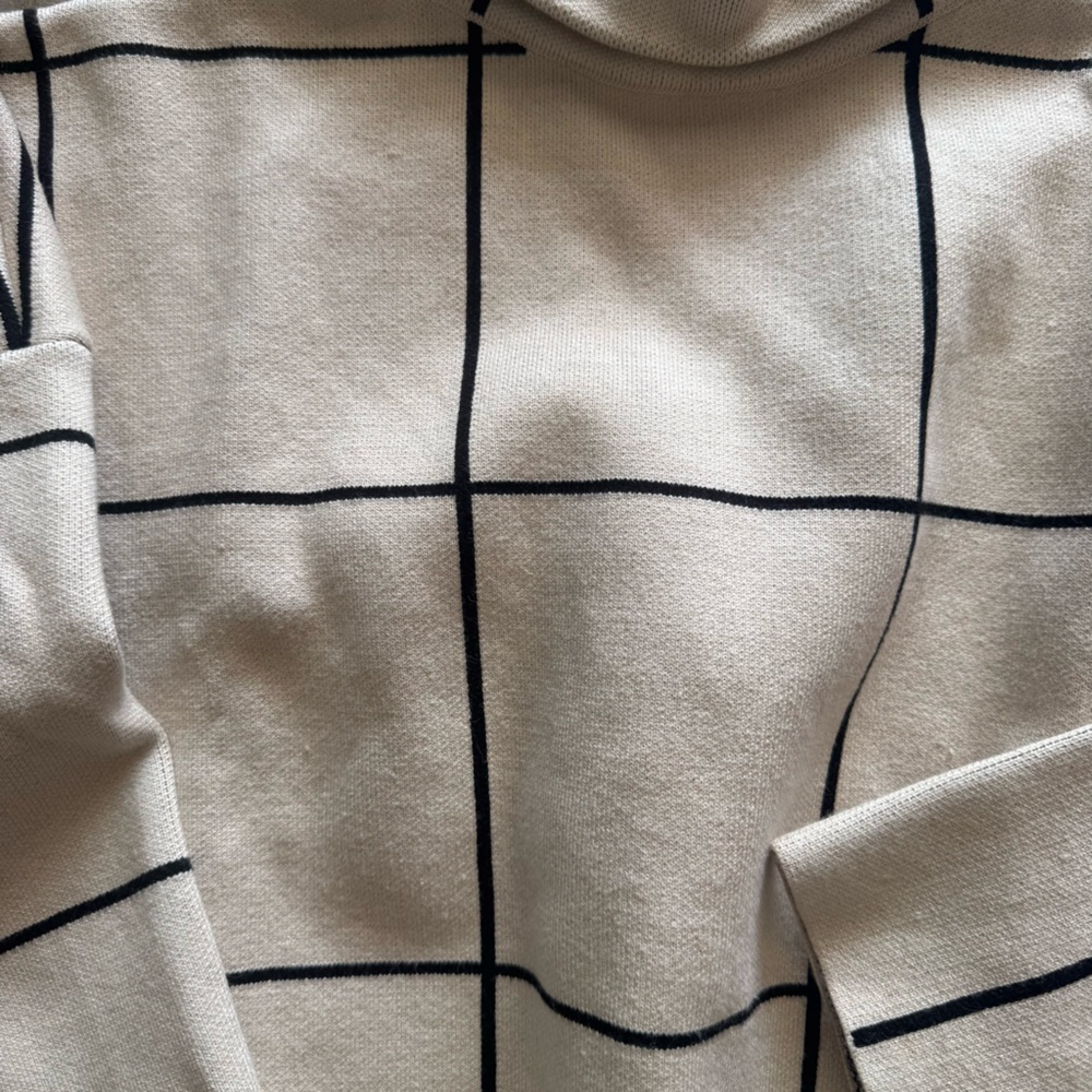 Chicwish Cream and Black Wool Sweater, Soft, Turtleneck, Size Small, Neutral - Picture 4 of 6